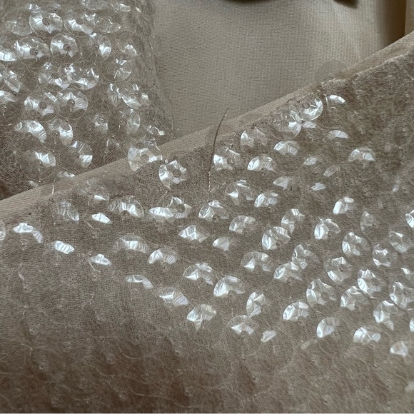 Alice + Olivia Sasha one-shouldered silk sequined top in light nude/champagne - Picture 9 of 12